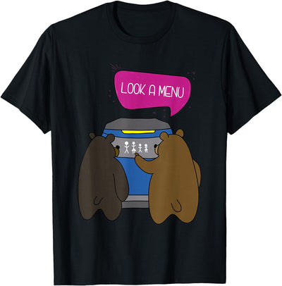 Look A Menu Funny Bear Camping T-Shirt