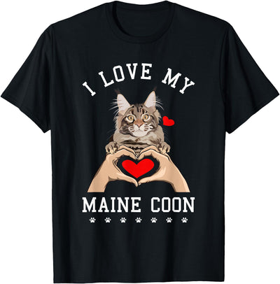 Maine Coon Cat Gifts Coons Lover I Love My Maine Coon Cat Maine Coons T-Shirt