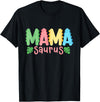 Kids Dinosaur Birthday Party Squad Outfit Mama Saurus Children's Dinosaur Birthday Party Family Matching T-Shirt - Black