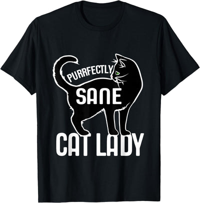 Cat Snugg Purrfectly Sane Cat Lady funny T-Shirt