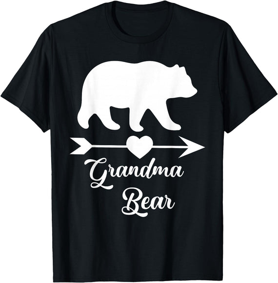 Bear Matching Family Outfit Graphic Clothing Grandma Bear Shirt For Women | Graphic Mother Gifts Apparel - Black