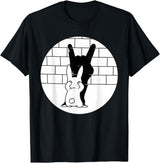 Funny Rabbit Bunny Animal Shadow Puppet T-Shirt in Black