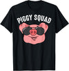 Cool Lucky Swine Fans Party Girl Boy Pork Team Art Piggy Squad | Cute Pig Farmer Animal Lovers Funny Farm Gift T-Shirt - Black