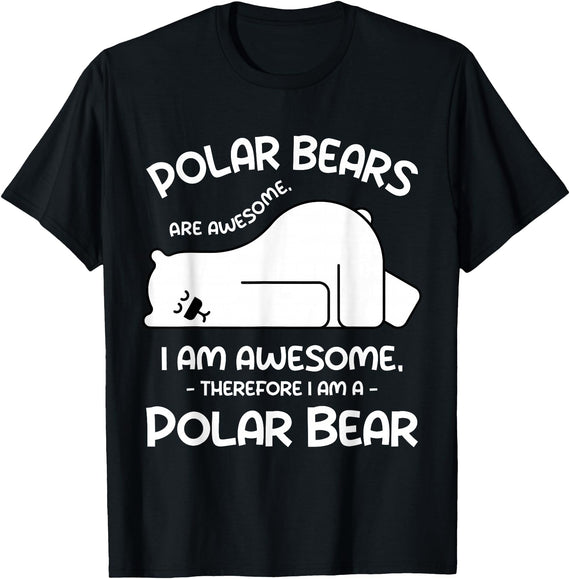 Polar Bear Arctic Funny Cool Humor Funny Cool Arctic Animal Saying Humor Quote Vibes Polar Bear T-Shirt - Black
