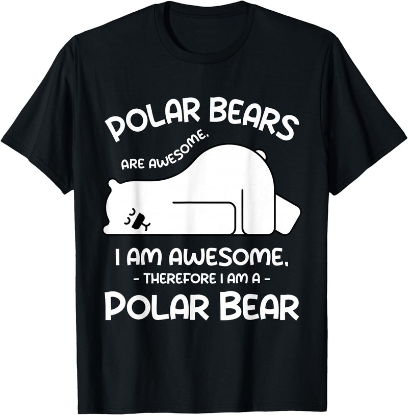 Polar Bear Arctic Funny Cool Humor Funny Cool Arctic Animal Saying Humor Quote Vibes Polar Bear T-Shirt - Black