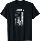 National Horseshoe Pitchers Association NHPA Distressed Flag T-Shirt - Black