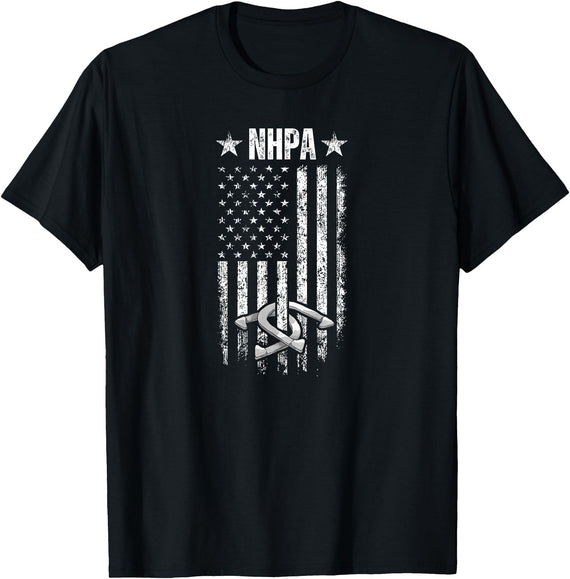 National Horseshoe Pitchers Association NHPA Distressed Flag T-Shirt - Black