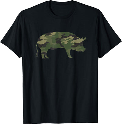 Camo Pig Funny Camouflage Pattern Pig Army Military Colours T-Shirt