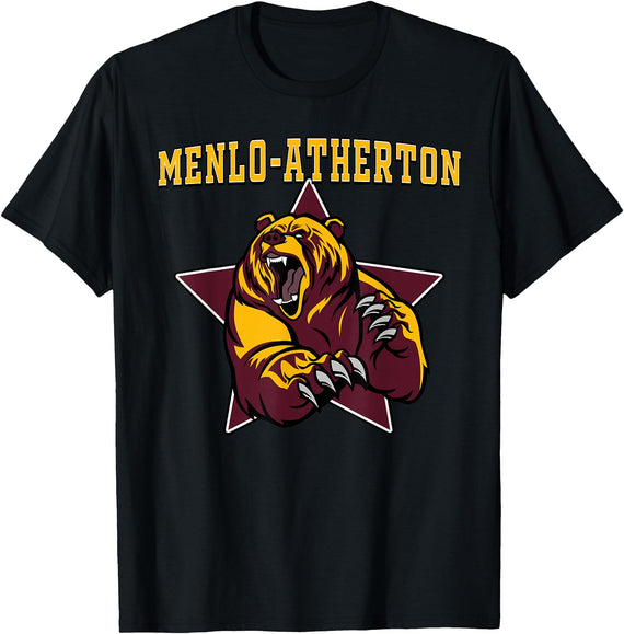 High School Team Spirit MVP Menlo-Atherton Sports Menlo-Atherton Bears High School Team Spirit T-Shirt - Black