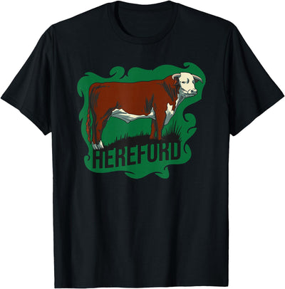 Hereford Cow Standing on the Green Grass T-Shirt