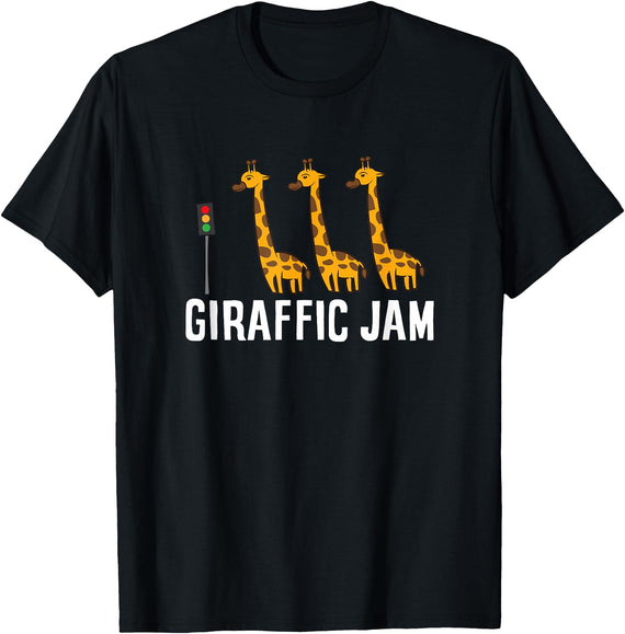 Africa Giraffe Gifts and Giraffe Sayings Funny Giraffic Jam Cute Giraffe Giraffe Pun Cute Giraffe T-Shirt - Black