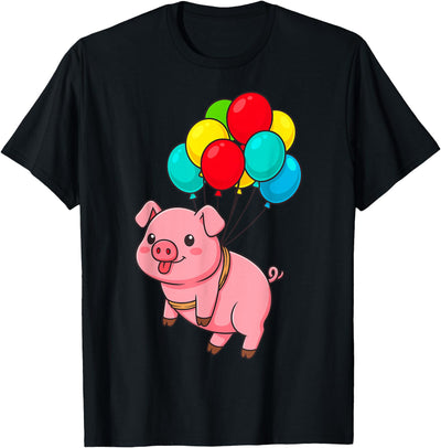 Pig Flying with Balloons T-Shirt