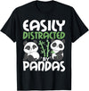 Panda Lover Shirts Easily Distracted By Pandas - Cute Kawaii Panda Bear T-Shirt - Black