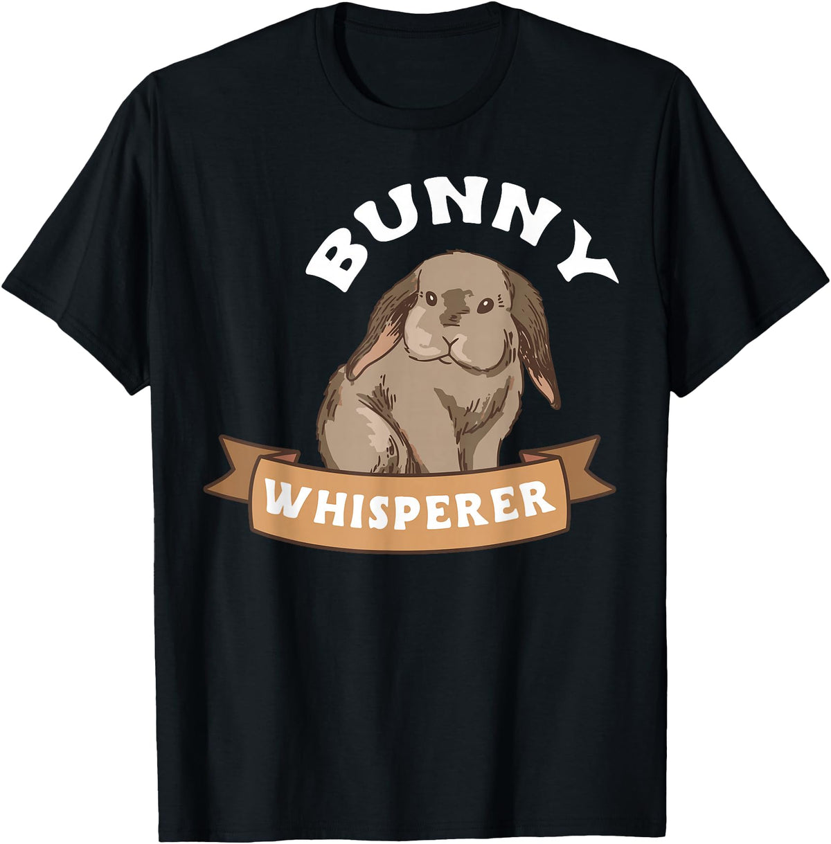 Cute Bunny Whisperer Lover Bunny Graphic T-Shirt in Black