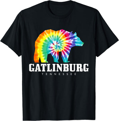Gatlinburg Tennessee Bear Tie Dye Vintage Retro T-Shirt