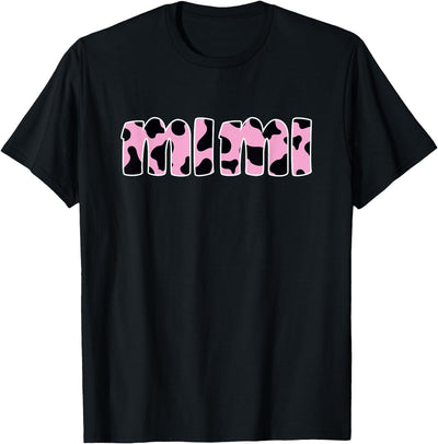 Cow Print for Family Matching Outfits Mimi Pink Cow Pattern T-Shirt