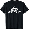 Matching Bear Family Shirt Apparel Vintage Papa Bear 3 Cubs Father's Day T-Shirt - Black