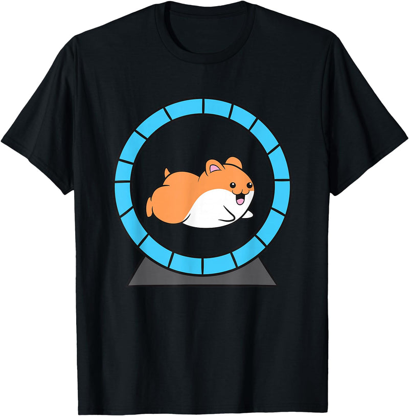 Hamster in a Hamster Wheel Pet Hamster T-Shirt - Black