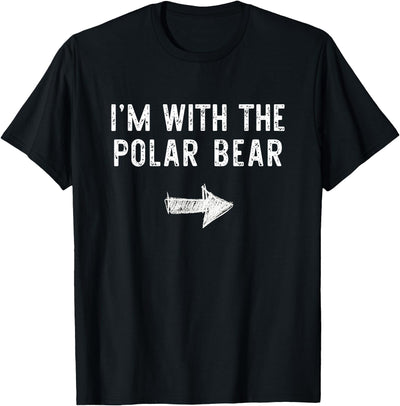 Im With The Polar Bear Costume Halloween I'm With The Polar Bear Costume Halloween Matching Couple T-Shirt