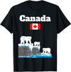 Canada Polar bears lover trip souvenir Canadian Polar Bears Spotting Souvenir Canada Flag T-Shirt - Black