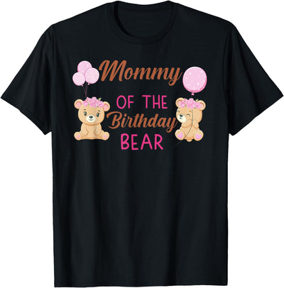 Mommy of The Birthday for Girl Bear 1st Birthday Party Girl T-Shirt