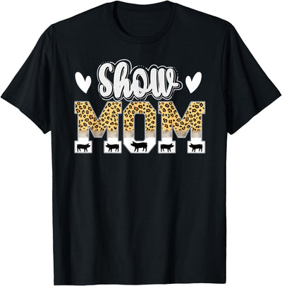 Leopard Print Pig Show Mom - Women's Black Small Classic T-Shirt