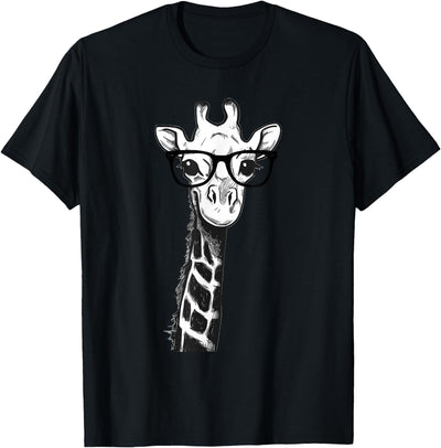Giraffe with Glasses for Zoo Animal Lovers T-Shirt