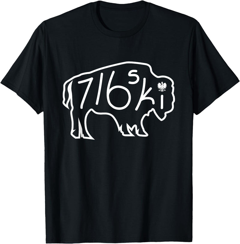 Buffalo Polish 716 716ski Dyngus Day Buffalo NY Polish T-Shirt - Black