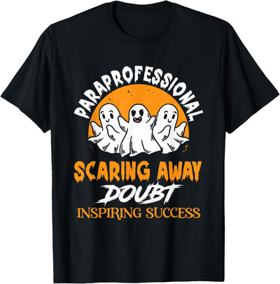 Scary Retired Profession Job Teach Retirement Halloween Paraprofessional Para Educator Teacher Parapro T-Shirt