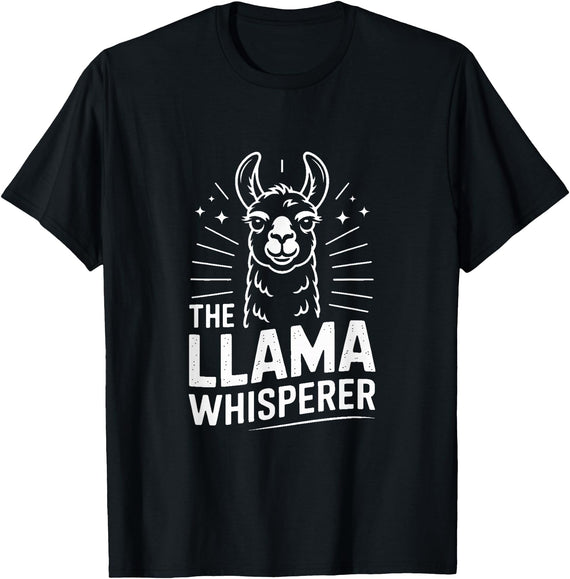 Llama Whisperer Funny Llama Lover Farm Humor The Llama Whisperer Funny Llama Lover Humor T-Shirt - Black