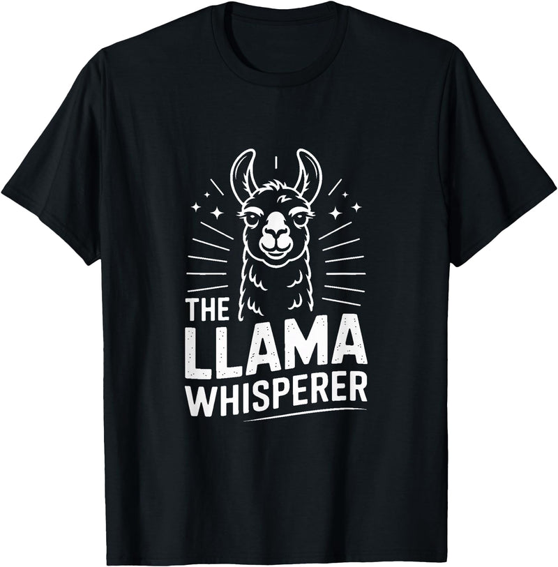 Llama Whisperer Funny Llama Lover Farm Humor The Llama Whisperer Funny Llama Lover Humor T-Shirt - Black