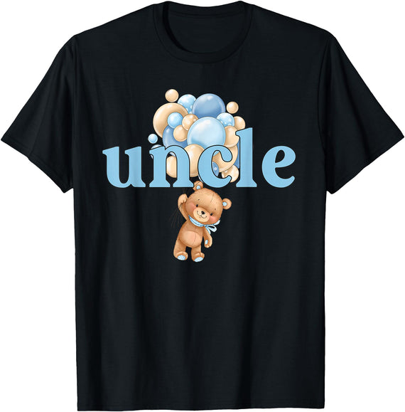 Beary 1st Birthday Boy Teddy Bear Matching Apparel Uncle Teddy Bear 1st Birthday Boy Family Matching T-Shirt - Black