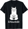 Cute Yoga Shirts - Llamaste Llamaste - Cute Yoga Lovers Gift, Adorable Llama Fitness T-Shirt - Black