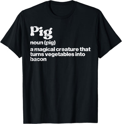 Pig Definition Bacon Funny Bbq Barbecue Grill Men Women Kids T-Shirt