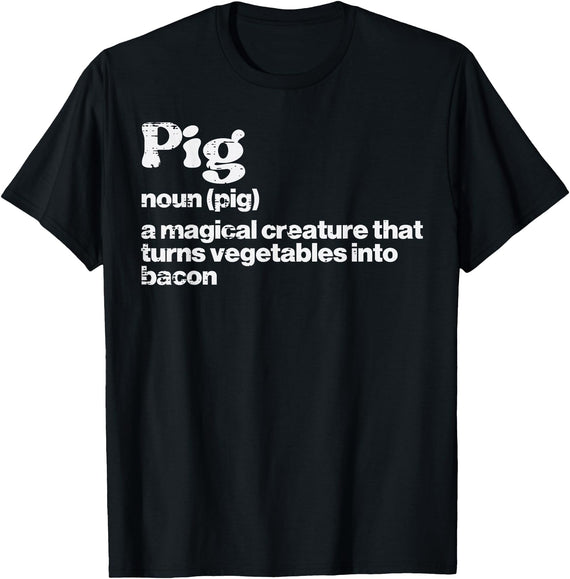 BBQ Barbecue Shirts Men Women Grilling Gifts Pig Definition Bacon Funny Bbq Barbecue Grill Men Women Kids T-Shirt - Black