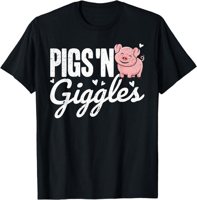 Pigs 'n Giggles Funny Farm Pig Farmer Pigs Women Girls T-Shirt