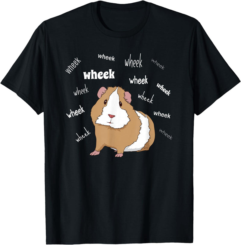 Funny Guinea Pig Tee Gift Animal Pet new kids love Guinea Pig Love Guinea Pig Wheek Wheek Feed Me Guinea Pig T-Shirt - Black
