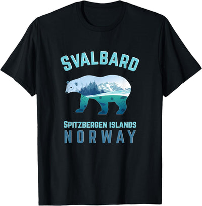 Longyearbyen am Nordkap und Spitzbergen Inseln Svalbard Spitzbergen Islands Norway Fjords with Polar Bear T-Shirt