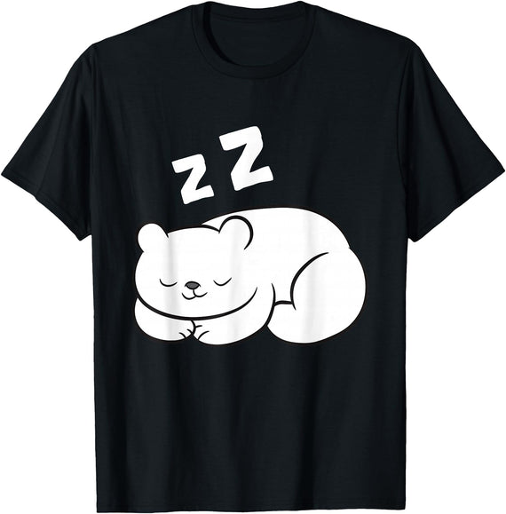 Arctic Polar Bear Tees And Gifts Ice Bear Sleeping Tired Arctic Polar Bear T-Shirt - Black