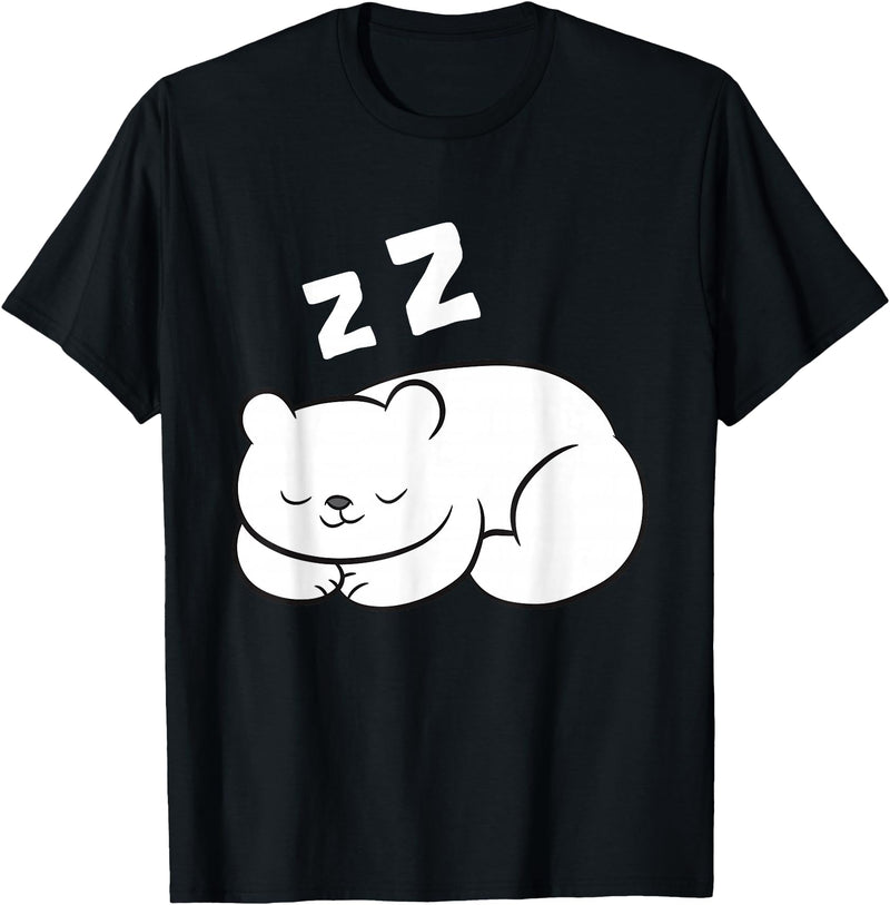 Arctic Polar Bear Tees And Gifts Ice Bear Sleeping Tired Arctic Polar Bear T-Shirt - Black