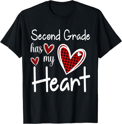 Cow 2nd Grade Has My Heart Teacher Valentine's Day Second T-Shirt