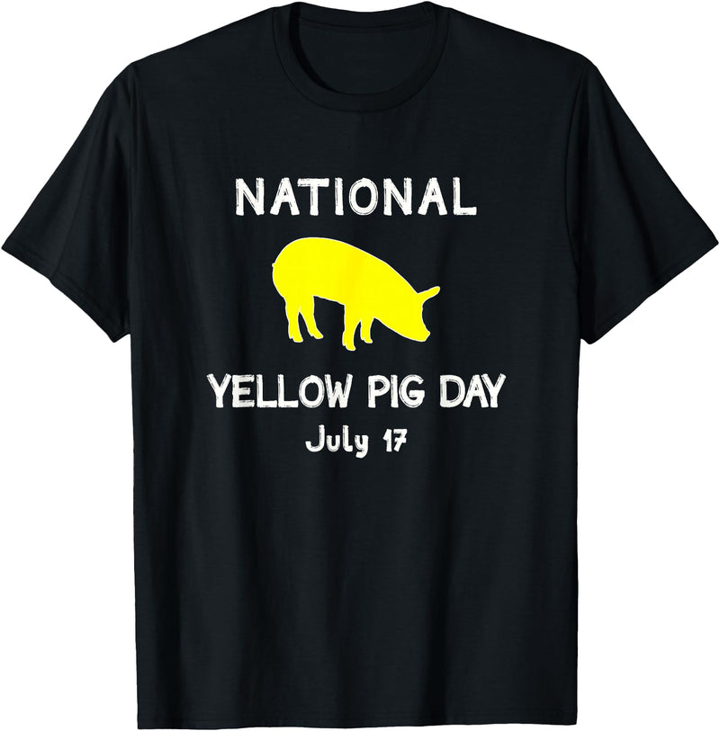Porker Apparel Co National Yellow Pig Day T-Shirt - Black