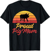 Pig Lover Gifts & Accessories Proud Pig Mom Pig Owner Pig Farmer Pig Mother T-Shirt - Black