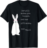 Cute White Rabbit Lover Bunny Graphic T-Shirt in Black