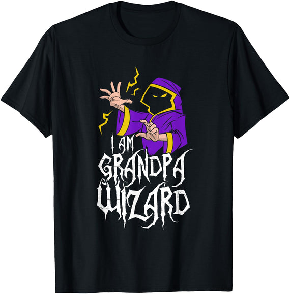 Wizard Halloween Matching Family Costume 2 I'm The Grandpa Wizard Matching Family Halloween T-Shirt - Black