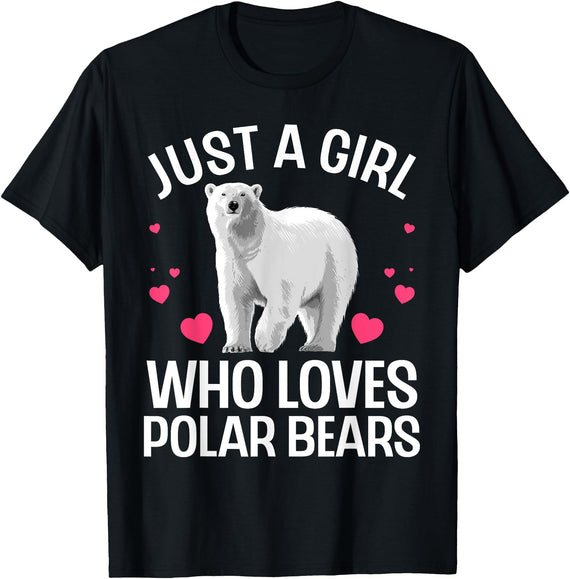 Polar Bear Gift Polar Bear Accessories & Stuff Funny Polar Bear Art For Girls Kids Youth Polar Bear Lovers T-Shirt - Black
