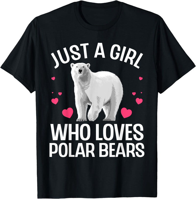 Polar Bear Gift Polar Bear Accessories & Stuff Funny Polar Bear Art For Girls Kids Youth Polar Bear Lovers T-Shirt - Black