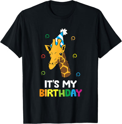 Giraffe Birthday It's My Birthday Funny Giraffe T-Shirt