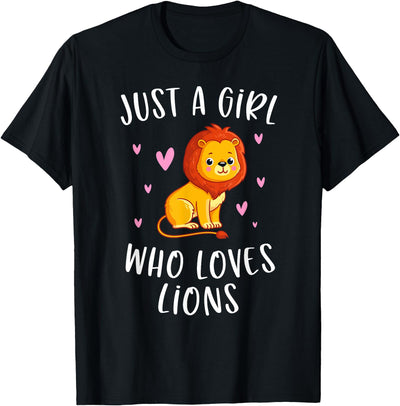 Just A Girl Who Loves Lions Cute Lion Lover T-Shirt