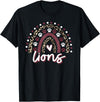 LIONS TEES CO Lions Rainbow Maroon Lion Pride School Spirit Mascot Lions T-Shirt - Black